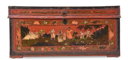 C19TH CHINOISERIE DECORATED TRUNK - ADDITIONAL PHOTO 1