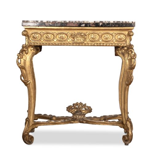 C18TH GILTWOOD MARBLE TOP CONSOLE TABLE - ADDITIONAL PHOTO 1