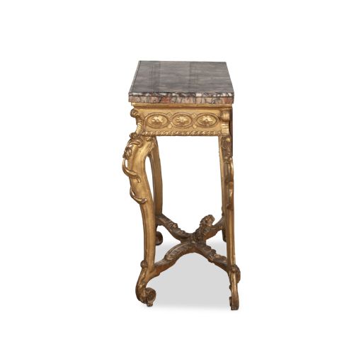 C18TH GILTWOOD MARBLE TOP CONSOLE TABLE - ADDITIONAL PHOTO 4