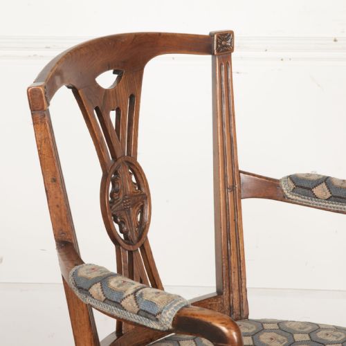 C19TH ELM OPEN ARMCHAIR - ADDITIONAL PHOTO 4