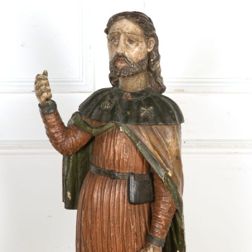 LARGE 18TH CENTURY CARVING OF ST ROCHE - ADDITIONAL PHOTO 5