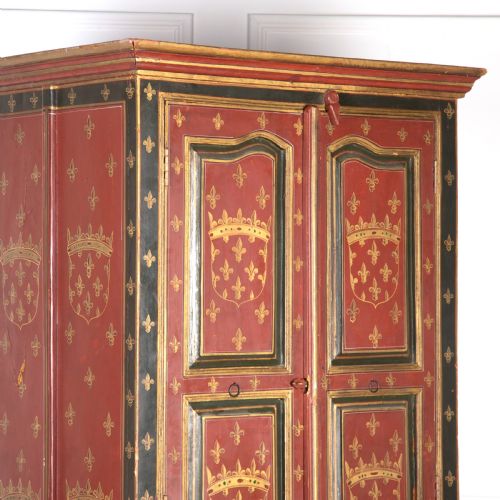 C19TH TALL PAINTED CUPBOARD - ADDITIONAL PHOTO 1