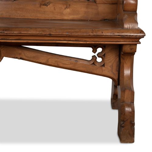 C19TH COUNTRY HOUSE ELM BENCH - ADDITIONAL PHOTO 9