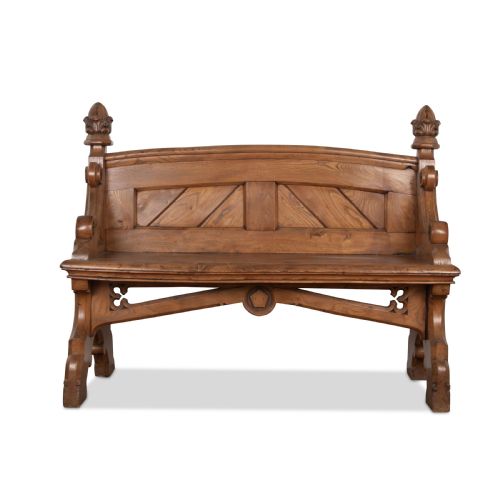 C19TH COUNTRY HOUSE ELM BENCH