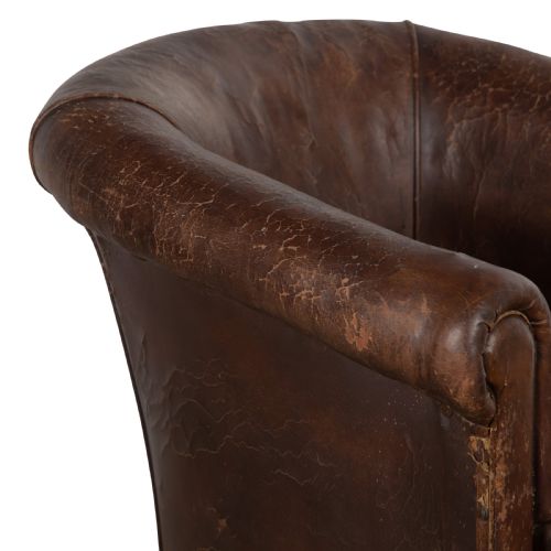 LATE 19TH CENTURY LEATHER LIBRARY CHAIR - ADDITIONAL PHOTO 2