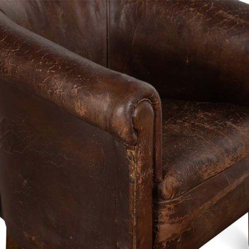 LATE 19TH CENTURY LEATHER LIBRARY CHAIR - ADDITIONAL PHOTO 3