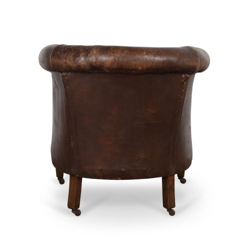 LATE 19TH CENTURY LEATHER LIBRARY CHAIR - ADDITIONAL PHOTO 10