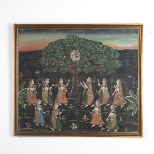 large 19th century indian painting - CATEGORY: ANTIQUE ART - DATED 19TH CENTURY