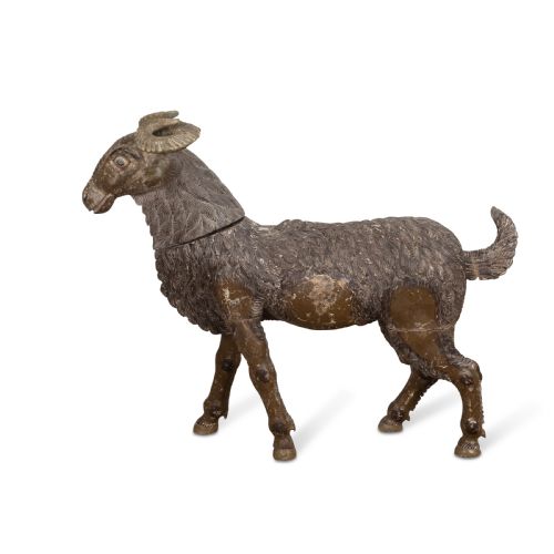 19TH CENTURY LIFESIZE CARVED INDIAN GOAT - ADDITIONAL PHOTO 1
