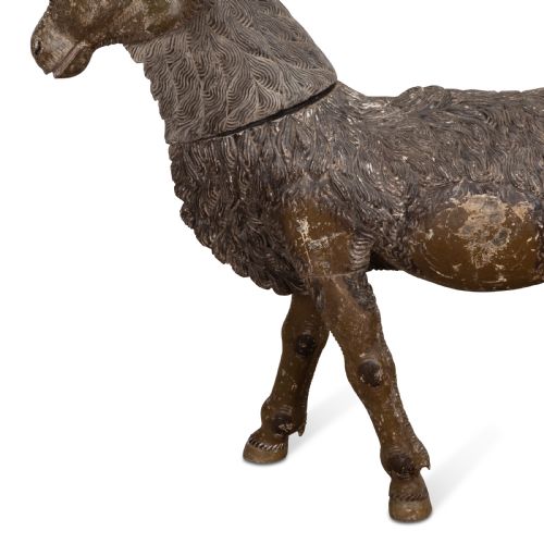19TH CENTURY LIFESIZE CARVED INDIAN GOAT - ADDITIONAL PHOTO 2