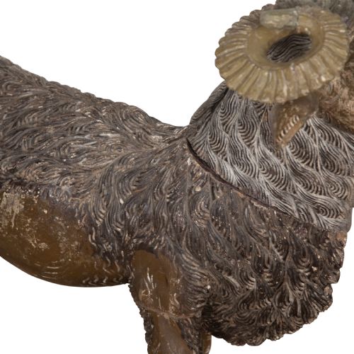 19TH CENTURY LIFESIZE CARVED INDIAN GOAT - ADDITIONAL PHOTO 3