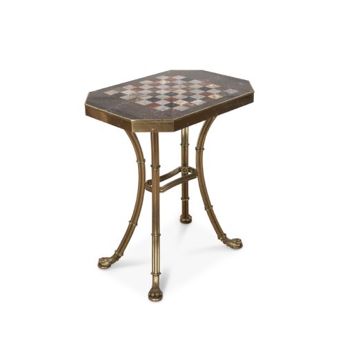 REGENCY MARBLE AND GILT BRASS CHESS TABLE - ADDITIONAL PHOTO 1