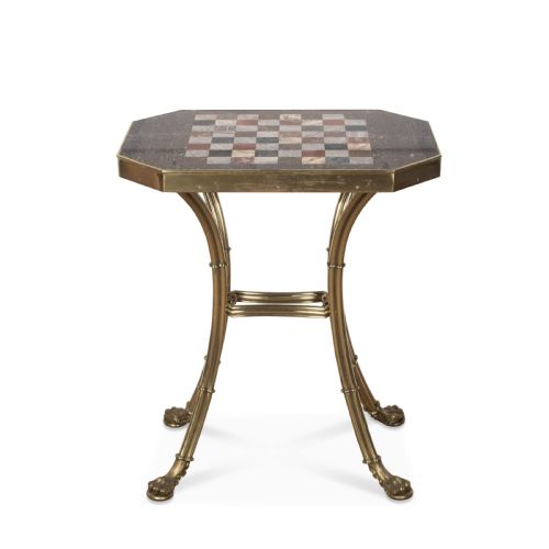 REGENCY MARBLE AND GILT BRASS CHESS TABLE - ADDITIONAL PHOTO 2