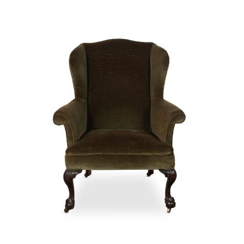 18th century mahogany wing armchair - CATEGORY: ANTIQUE CHAIRS - DATED 18TH CENTURY
