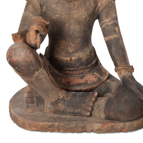 LARGE 19TH CENTURY KHMER TERRACOTTA FIGURE - ADDITIONAL PHOTO 2