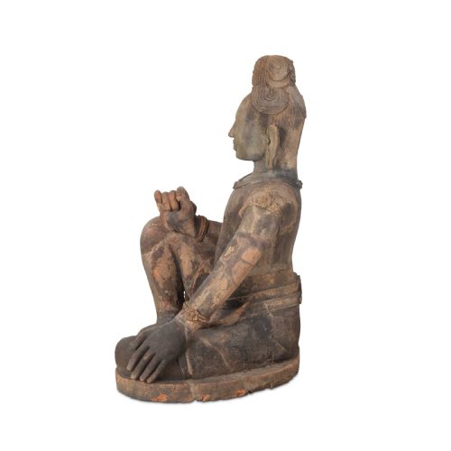 LARGE 19TH CENTURY KHMER TERRACOTTA FIGURE - ADDITIONAL PHOTO 4