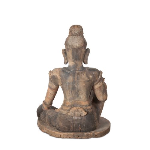 LARGE 19TH CENTURY KHMER TERRACOTTA FIGURE - ADDITIONAL PHOTO 5