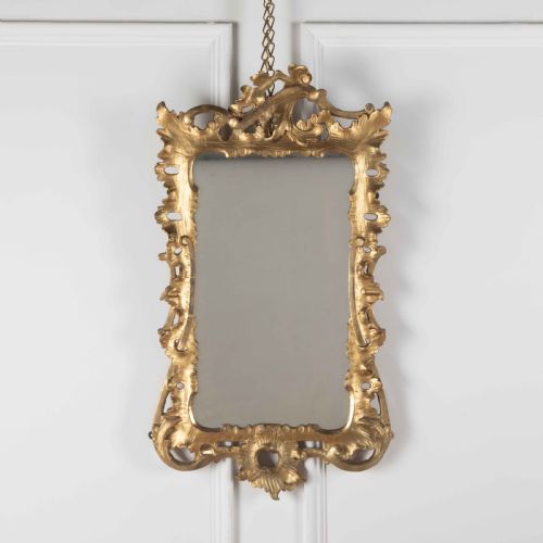 18th century carved giltwood wall mirror - CATEGORY: ANTIQUE MIRRORS - DATED GEORGIAN