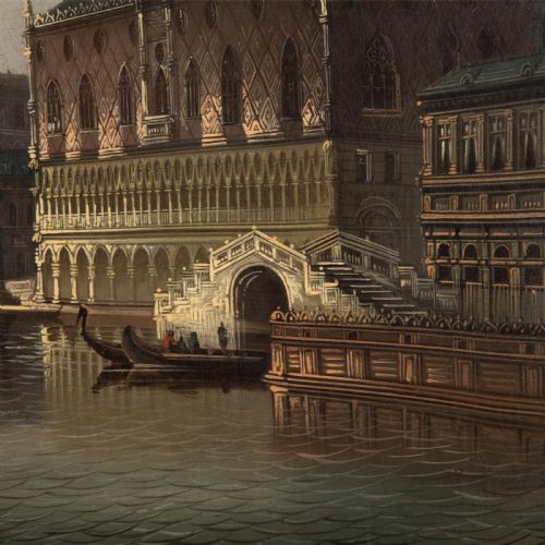 19TH CENTURY OIL ON CANVAS OF VENICE - ADDITIONAL PHOTO 5
