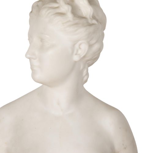 18TH CENTURY MARBLE BUST OF DIANA BY HOUDON - ADDITIONAL PHOTO 6
