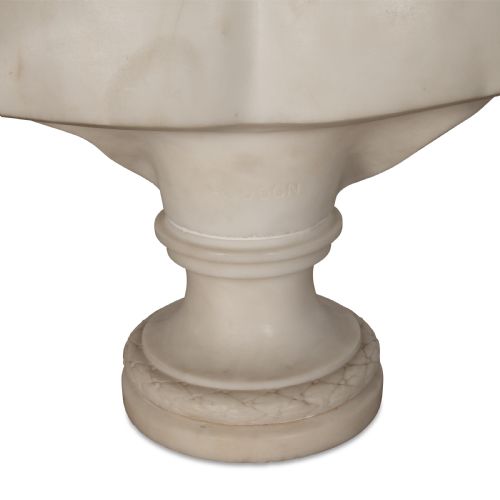 18TH CENTURY MARBLE BUST OF DIANA BY HOUDON - ADDITIONAL PHOTO 8