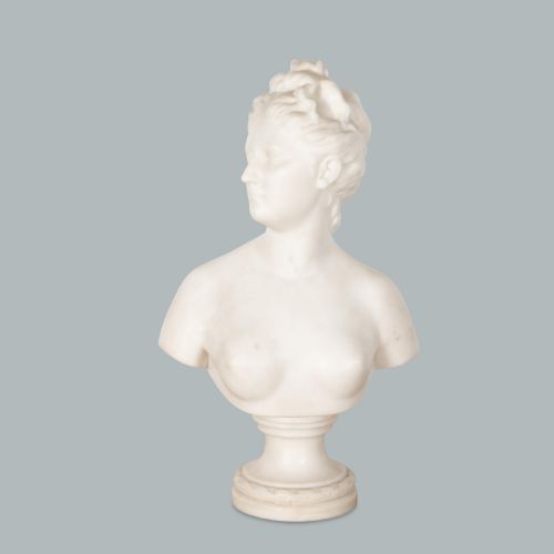 18TH CENTURY MARBLE BUST OF DIANA BY HOUDON - ADDITIONAL PHOTO 10