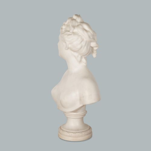 18TH CENTURY MARBLE BUST OF DIANA BY HOUDON - ADDITIONAL PHOTO 11