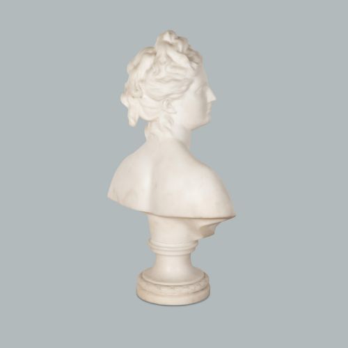 18TH CENTURY MARBLE BUST OF DIANA BY HOUDON - ADDITIONAL PHOTO 13