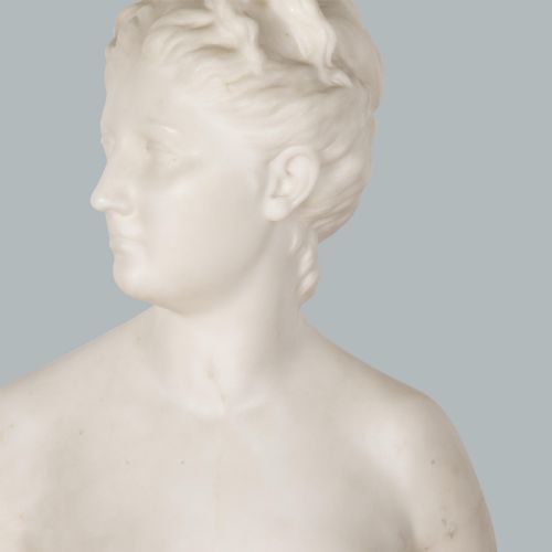 18TH CENTURY MARBLE BUST OF DIANA BY HOUDON - ADDITIONAL PHOTO 15