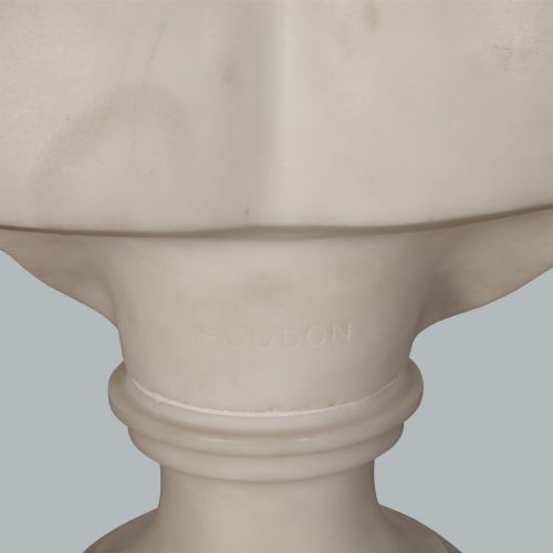 18TH CENTURY MARBLE BUST OF DIANA BY HOUDON - ADDITIONAL PHOTO 17