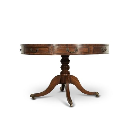 geo iii mahogany drum table - CATEGORY: ANTIQUE TABLES - DATED GEORGIAN