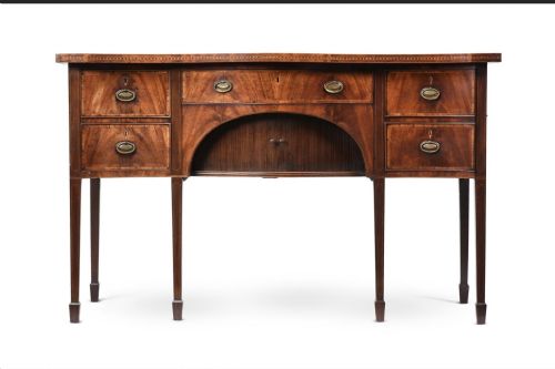 geo iii mahogany serpentine sideboard - CATEGORY: ANTIQUE SIDEBOARDS - DATED 18TH CENTURY