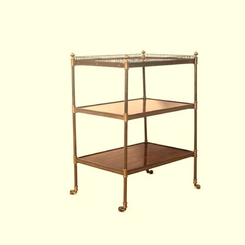 EARLY 20TH CENTURY MAHOGANY AND BRASS ETAGERE - ADDITIONAL PHOTO 1