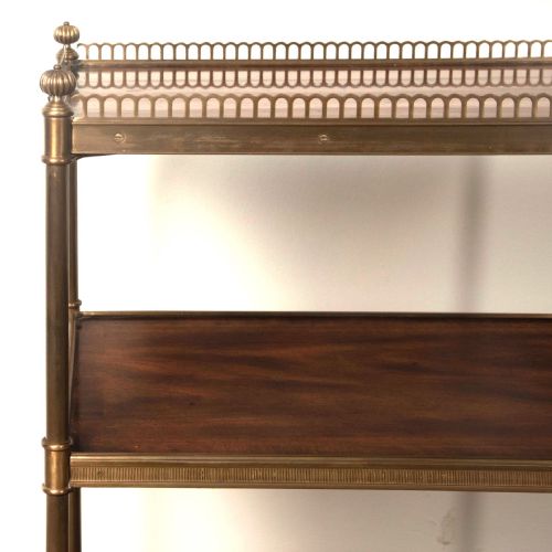 EARLY 20TH CENTURY MAHOGANY AND BRASS ETAGERE - ADDITIONAL PHOTO 2