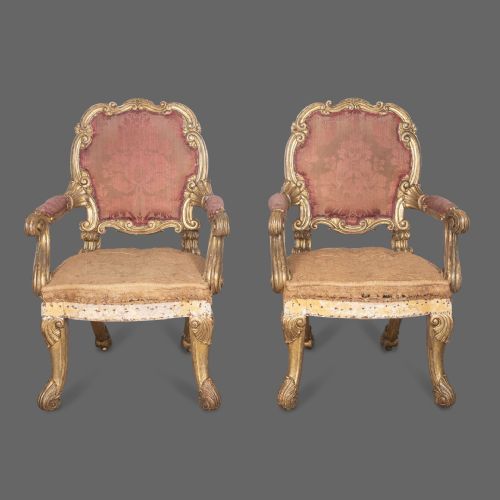EXCEPTIONAL PAIR OF 19TH CENTURY GILTWOOD CHAIRS - ADDITIONAL PHOTO 1