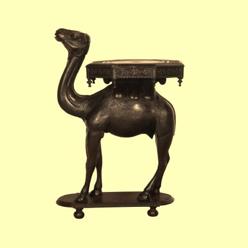 19th century rare indian carved camel occasional table - CATEGORY: ANTIQUE FURNITURE - DATED 19TH CENTURY