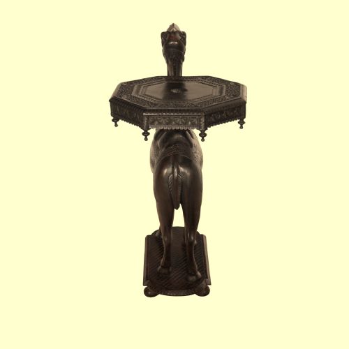 19TH CENTURY RARE INDIAN CARVED CAMEL OCCASIONAL TABLE - ADDITIONAL PHOTO 6