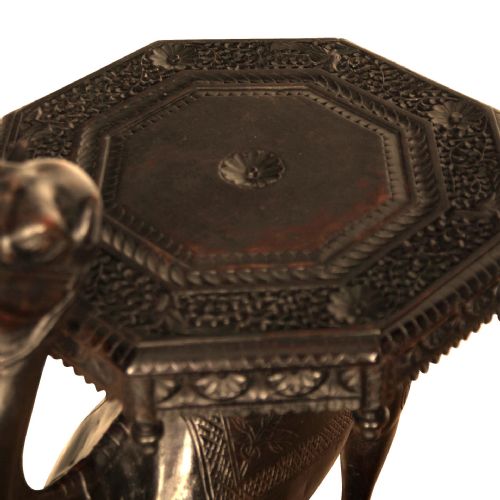 19TH CENTURY RARE INDIAN CARVED CAMEL OCCASIONAL TABLE - ADDITIONAL PHOTO 11