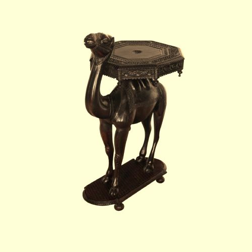 19TH CENTURY RARE INDIAN CARVED CAMEL OCCASIONAL TABLE - ADDITIONAL PHOTO 14