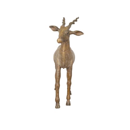 LIFESIZE 19TH CENTURY QUIRKY CARVED WOOD ANTELOPE - ADDITIONAL PHOTO 4