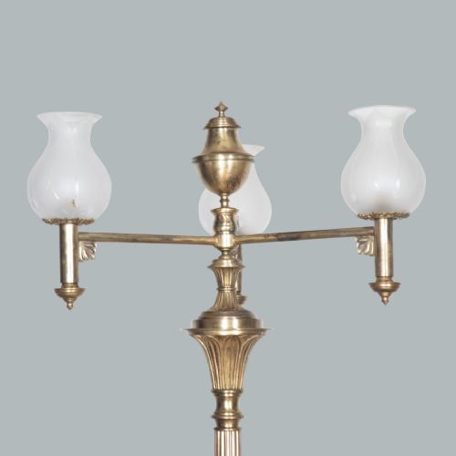 LARGE PAIR OF FLOOR STANDING GILT BRONZE CANDELABRA - ADDITIONAL PHOTO 1