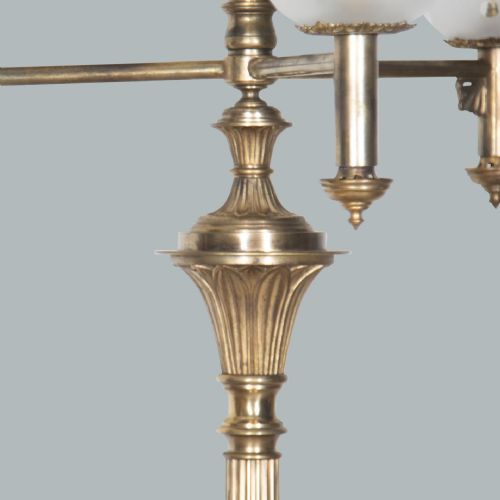 LARGE PAIR OF FLOOR STANDING GILT BRONZE CANDELABRA - ADDITIONAL PHOTO 3