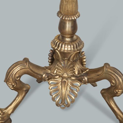 LARGE PAIR OF FLOOR STANDING GILT BRONZE CANDELABRA - ADDITIONAL PHOTO 5
