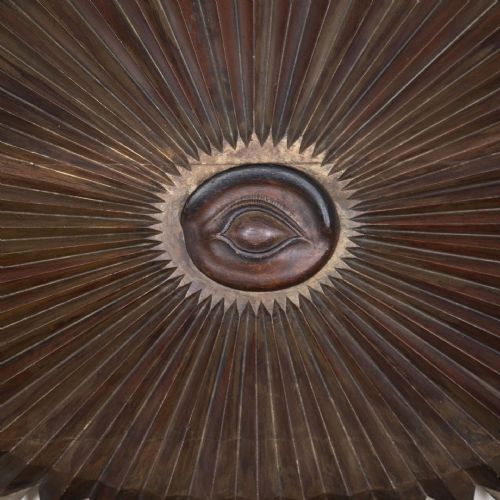 19TH CARVED WOOD PANEL EYE OF HORUS - ADDITIONAL PHOTO 6