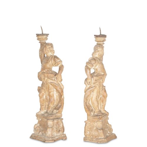 PAIR OF 18TH CENTURY ITALIAN CANDELABRA - ADDITIONAL PHOTO 1