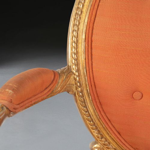 PAIR OF GEO III GILTWOOD OPEN ARMCHAIRS - ADDITIONAL PHOTO 6