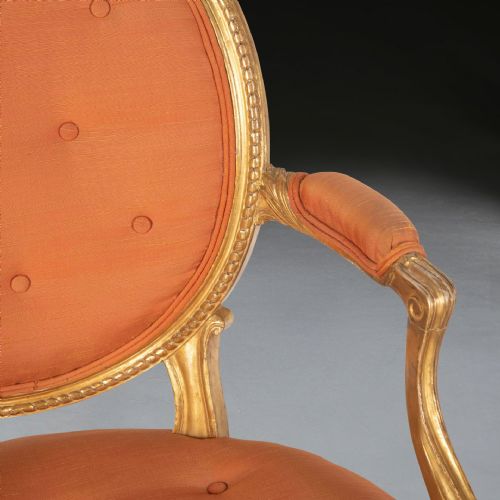 PAIR OF GEO III GILTWOOD OPEN ARMCHAIRS - ADDITIONAL PHOTO 7