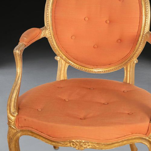 PAIR OF GEO III GILTWOOD OPEN ARMCHAIRS - ADDITIONAL PHOTO 8