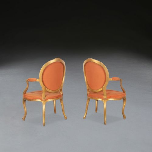 PAIR OF GEO III GILTWOOD OPEN ARMCHAIRS - ADDITIONAL PHOTO 9