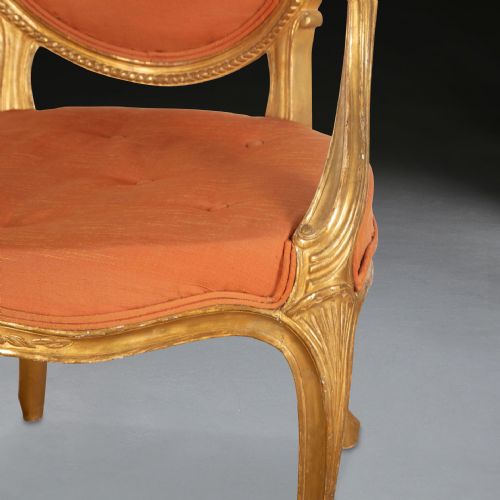 PAIR OF GEO III GILTWOOD OPEN ARMCHAIRS - ADDITIONAL PHOTO 11